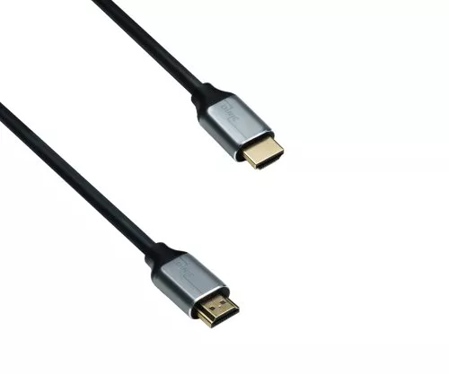Câble HDMI 2.1, 2x mâle boîtier aluminium, 3m 48Gbps, 4K@120Hz, 8K@60Hz, 3D, HDR, DINIC Box